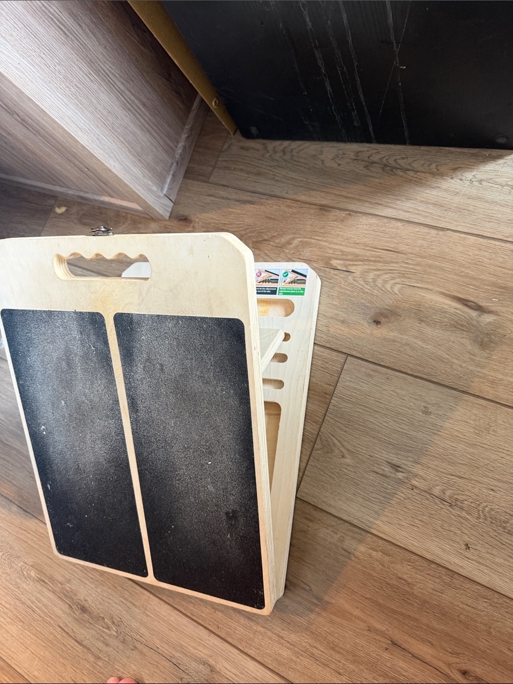 Wooden Folding Step Stool with Non-Slip Black Pads - Natural